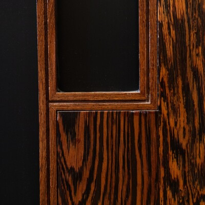 Panga Panga Door With Black Glass Panels