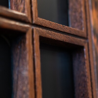 Panga Panga Door With Black Glass Panels