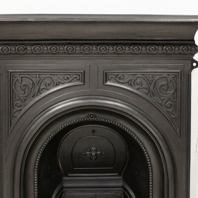 Reclaimed Victorian Cast Iron Arched Combination Fireplace