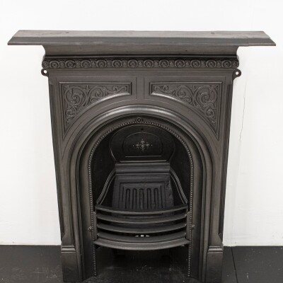 Reclaimed Victorian Cast Iron Arched Combination Fireplace