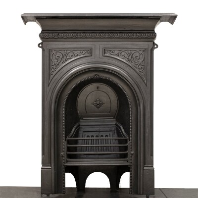 Reclaimed Victorian Cast Iron Arched Combination Fireplace