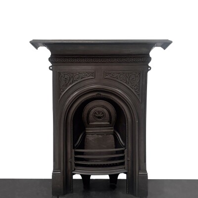 Reclaimed Victorian Cast Iron Arched Combination Fireplace