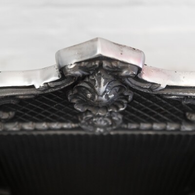 Reclaimed Grand Cast Iron Fire Basket with Finials