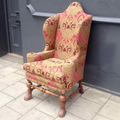 Antique William & Mary Wingback Chair