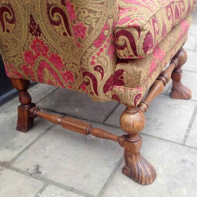 Antique William & Mary Wingback Chair