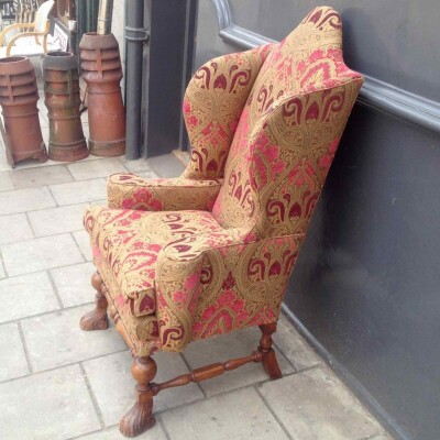 Antique William & Mary Wingback Chair