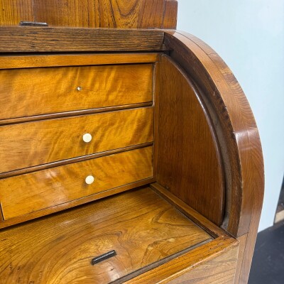 Antique 18th Century European Cylinder Bureau Bookcase