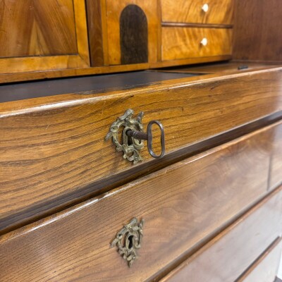 Antique 18th Century European Cylinder Bureau Bookcase