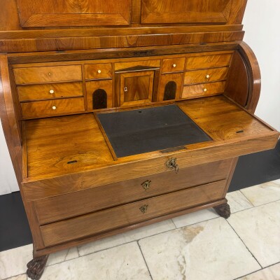 Antique 18th Century European Cylinder Bureau Bookcase