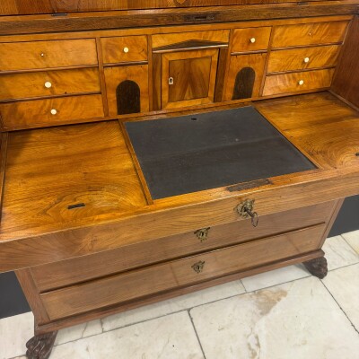 Antique 18th Century European Cylinder Bureau Bookcase