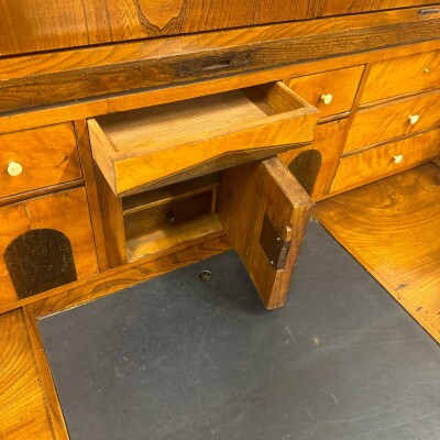 Antique 18th Century European Cylinder Bureau Bookcase