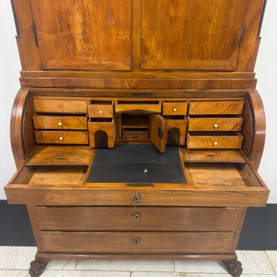 Antique 18th Century European Cylinder Bureau Bookcase