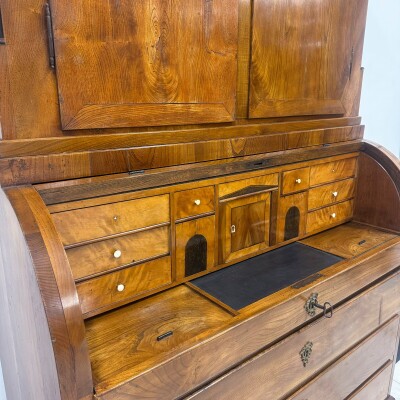 Antique 18th Century European Cylinder Bureau Bookcase
