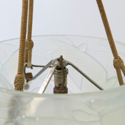 Antique Henri Dieupart Abstract Art Deco Bird Bowl Pendant Light