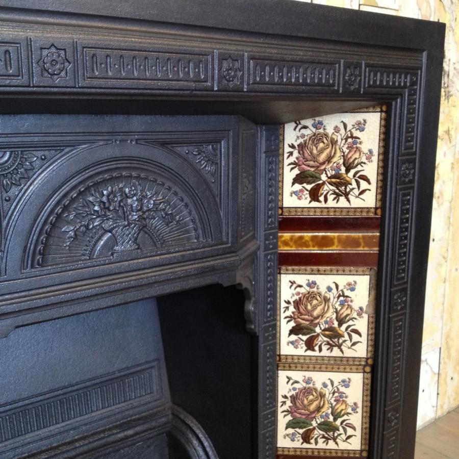 For Sale Antique Victorian Tiled Fireplace Insert Salvo UK - Architectural Salvage Reclamation Yards
