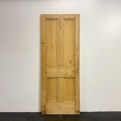 Antique Victorian Pine Door - 204cm X 79cm