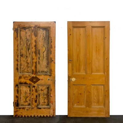 Antique Victorian Pine Door - 212.5cm X 94cm