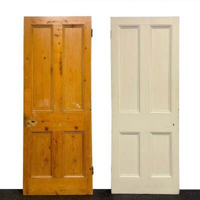 Antique Victorian Pine Door - 204.5cm X 79cm