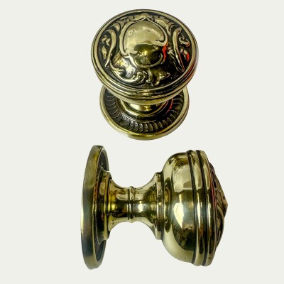 Art Nouveau Brass Door Pull Handles | Set of 8