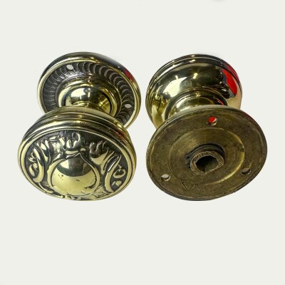 Art Nouveau Brass Door Pull Handles | Set of 8