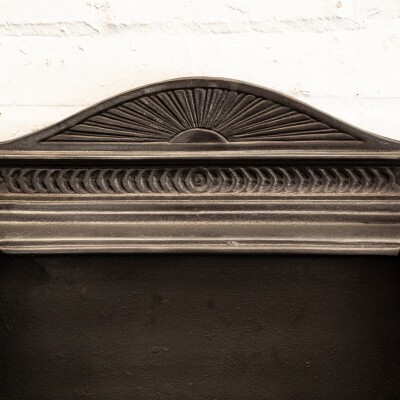 Victorian Style Cast Iron Fire Basket with Brass Finials