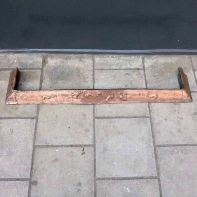 Antique Art Nouveau Copper Fireplace Fender