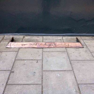 Antique Art Nouveau Copper Fireplace Fender