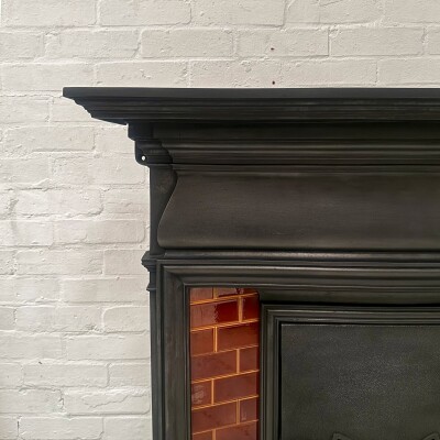 Antique Edwardian Tiled Combination Fireplace