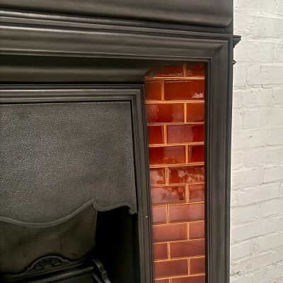 Antique Edwardian Tiled Combination Fireplace