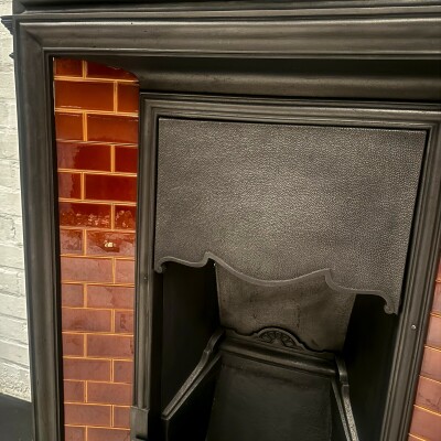 Antique Edwardian Tiled Combination Fireplace