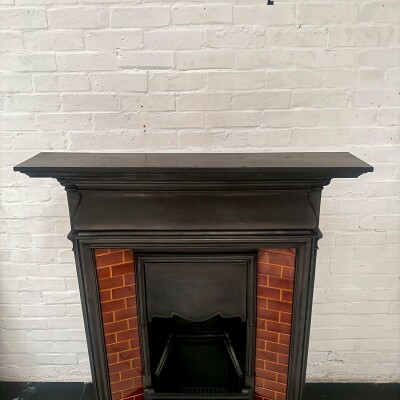 Antique Edwardian Tiled Combination Fireplace