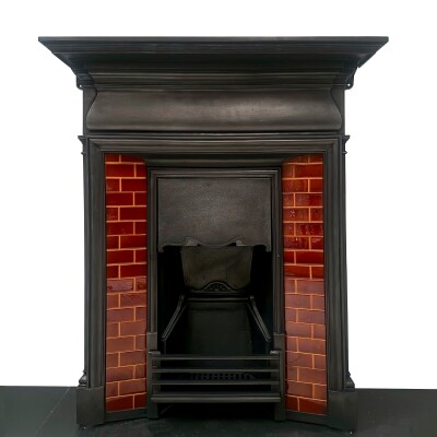 Antique Edwardian Tiled Combination Fireplace