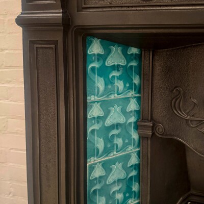 Antique Cast Iron Art Nouveau Combination Fireplace