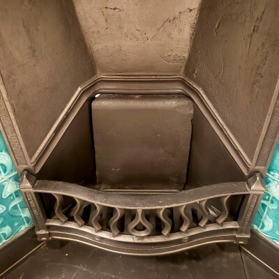 Antique Cast Iron Art Nouveau Combination Fireplace