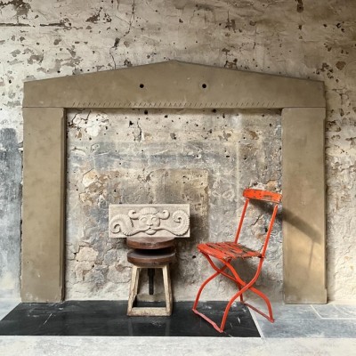 Large Antique Scottish Stone Fireplace