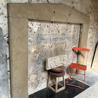 Large Antique Scottish Stone Fireplace