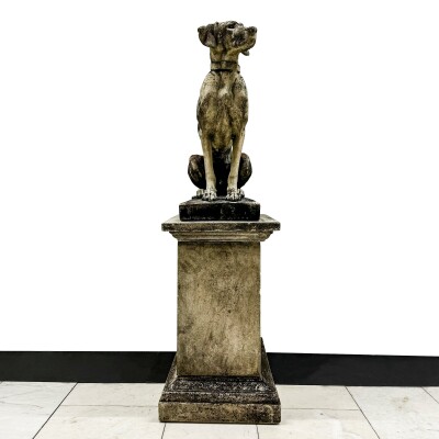 Reclaimed Terracotta Single Gun Dog on Plinth