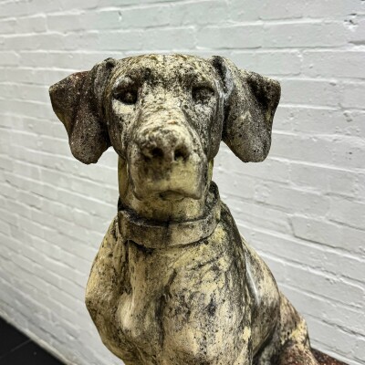 Reclaimed Terracotta Single Gun Dog on Plinth