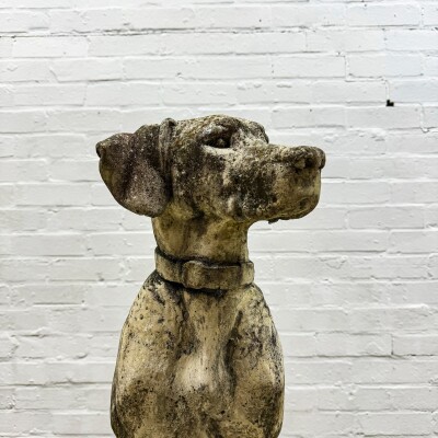 Reclaimed Terracotta Single Gun Dog on Plinth