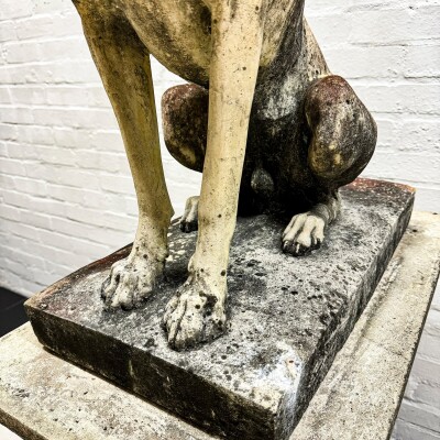 Reclaimed Terracotta Single Gun Dog on Plinth