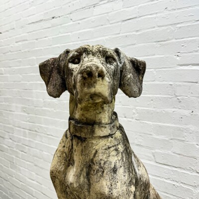 Reclaimed Terracotta Single Gun Dog on Plinth