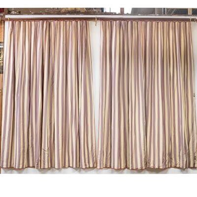 Reclaimed Long Brushed Silk Striped Curtains (295cm drop)