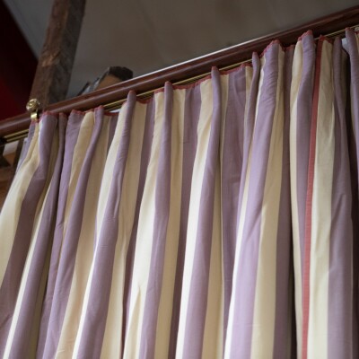 Reclaimed Long Brushed Silk Striped Curtains (295cm drop)