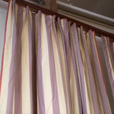 Reclaimed Long Brushed Silk Striped Curtains (295cm drop)