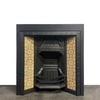 Antique Victorian Tiled Fireplace Insert