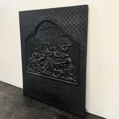 Antique Cast Iron Fire Back Plate