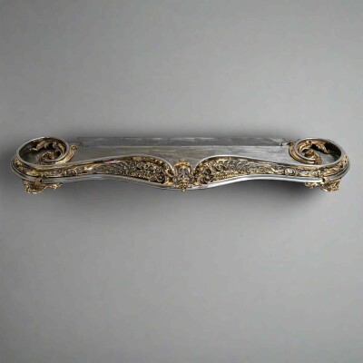 Antique Serpentine Rococo Fireplace Fender