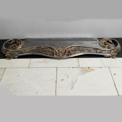 Antique Serpentine Rococo Fireplace Fender