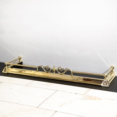 Antique Adjustable Brass Fireplace Fender