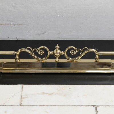Antique Adjustable Brass Fireplace Fender